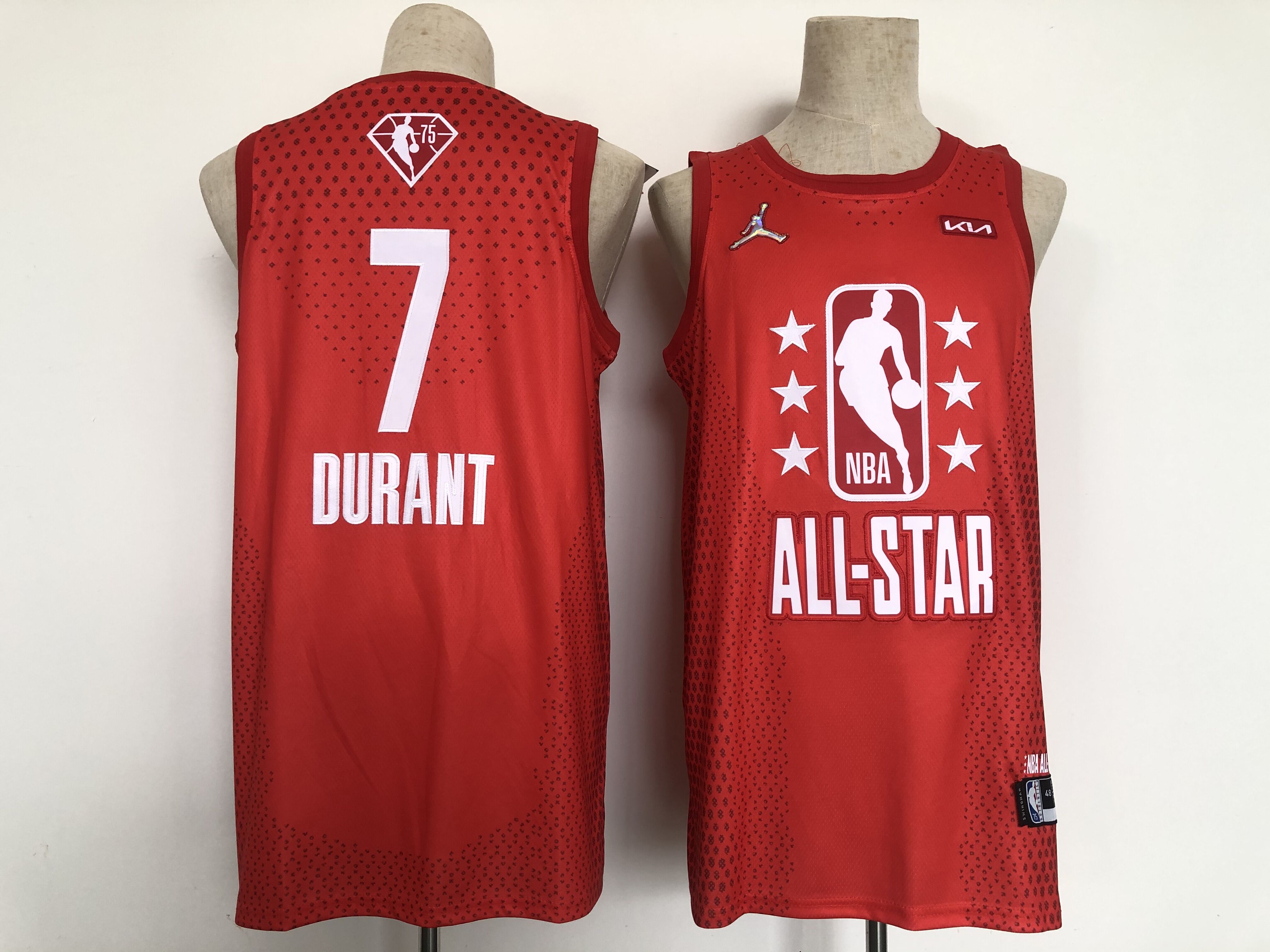 Men Brooklyn Nets 7 Durant Red 2022 All Star NBA Jersey